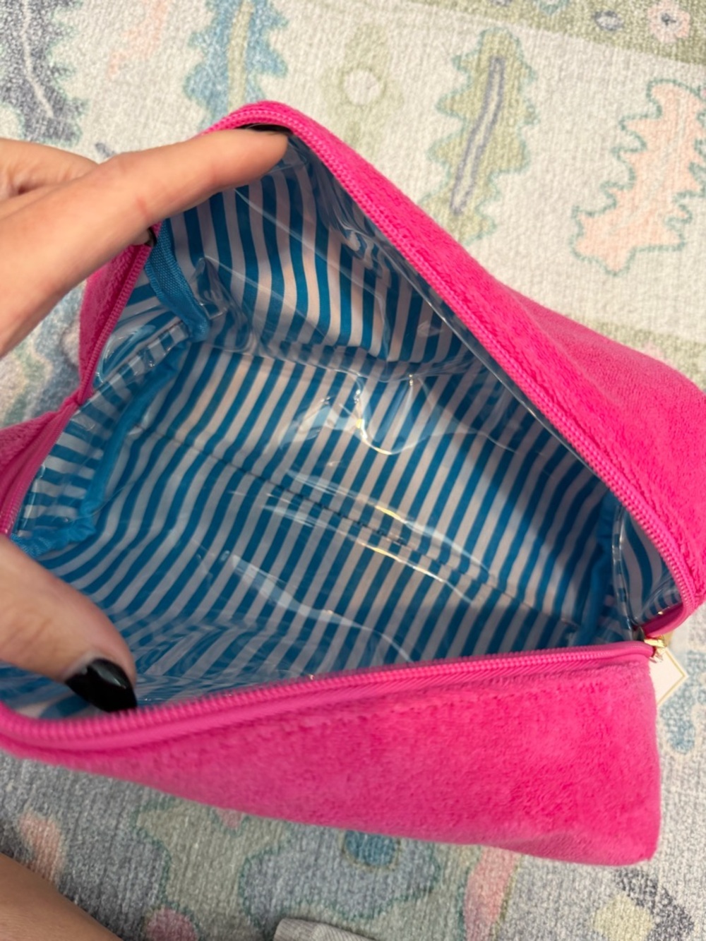 Shiraleah Hot Pink Zipper Cosmetic Pouch with Gold Accent